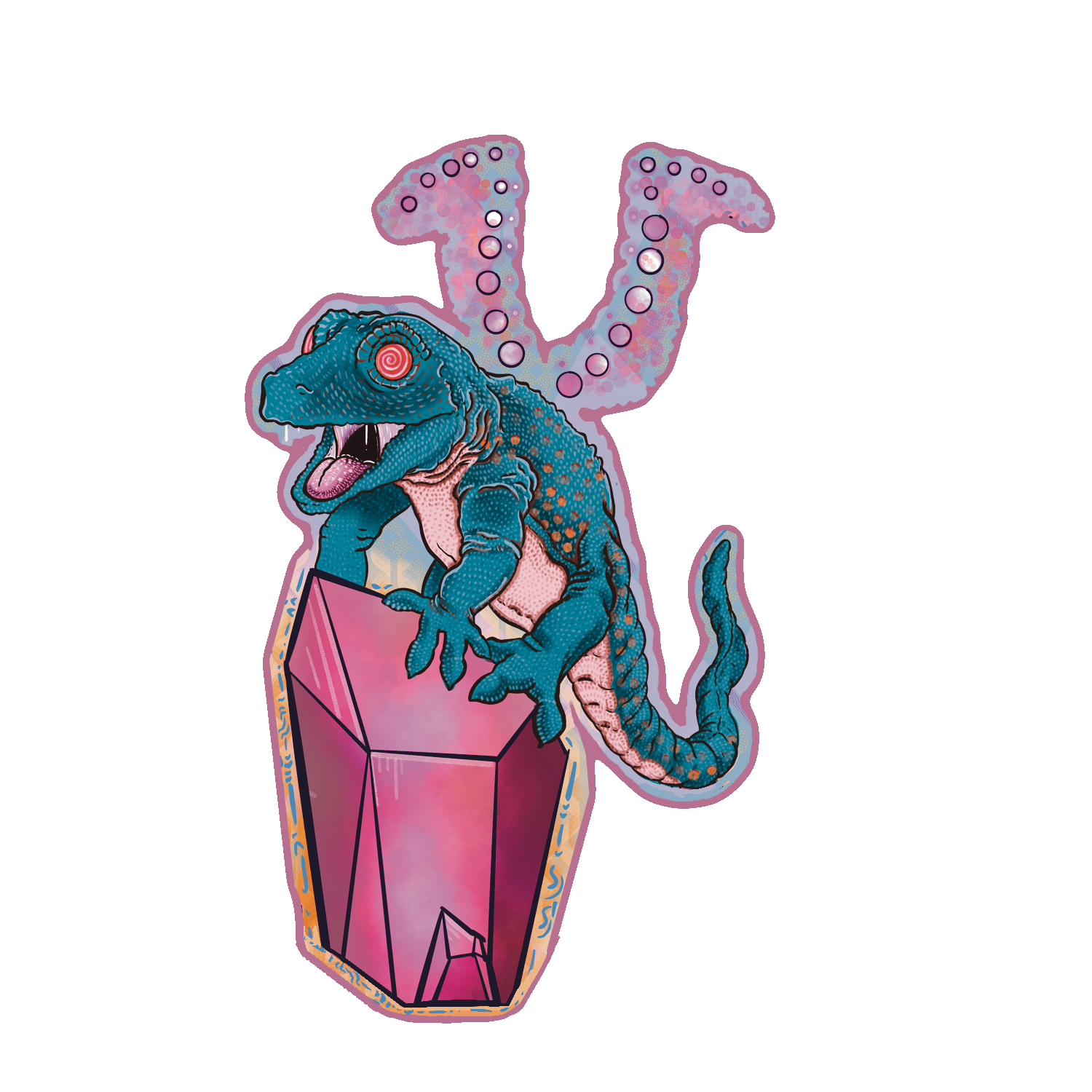 Crystal Lizard Sticker